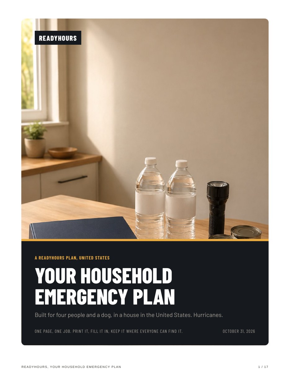 Cover of a ReadyHours plan